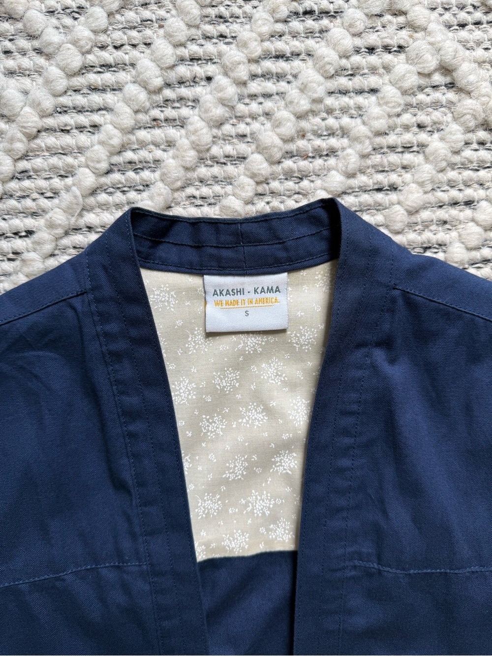 AKASHI-KAMA Noragi Jacket - Organic Navy, Size Small - Chore Coat - Blazer - USA - Picture 4 of 9